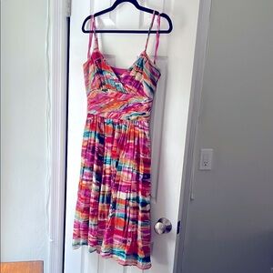 Anne Klein New York Vibrant Multicolor silk Summer Dress